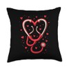 Stethoscope Heart Throw Pillow