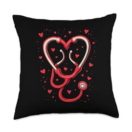 Stethoscope Heart Throw Pillow