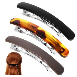 Baluue French Barrette Clips Snap Design 3pcs Hair Styling Clips for Women Versatile and Trendy