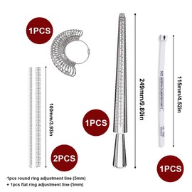 Ring Size Measurer UK - Professional Finger Ring Sizer Tool for Accurate Measurement - Adjustable Jewelry Sizing Gauge for Women & Men (6Pcs)