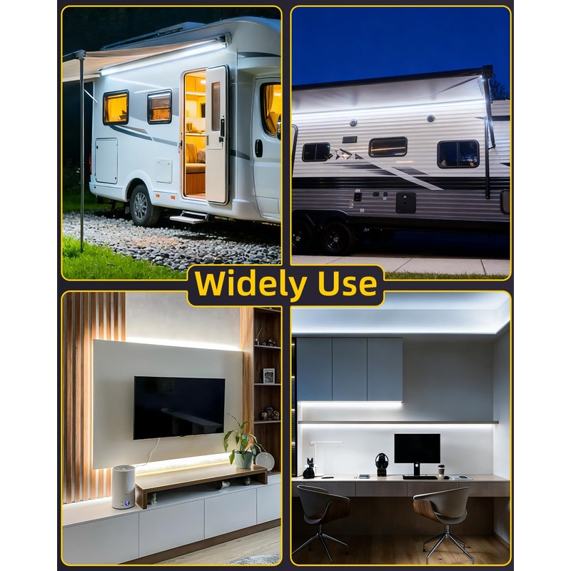 YAYIT RV Awning Lights, 12V 20FT LED Camper Awning Lights