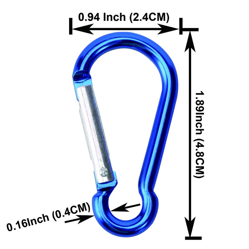 100pcs Small Spring-Loaded Gate Aluminum Carabiner Bulk Carabiner Spring Clip