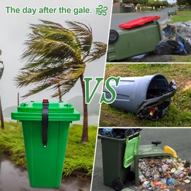 Buckle Type Trash Can Locksfor Animals,Semi-Automatic Raccoon Bear Proof Trash Can Lock,Universal locking trash can,Easy to Install,Prevent Raccoon and Wind from Tipping Over Trash Bin (2 Pcs)