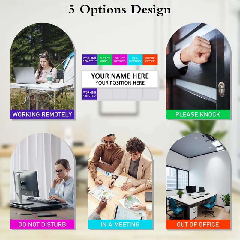 Office Status Sign With 5 Options,Do Not Disturb/Please Knock/In A