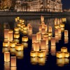 FUELYE 12Pack Floating Square Lanterns with LED Flameless Candles,Outdoor Lanterns