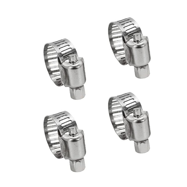 4 Pcs Hose Clips, Worm Drive Pipes Hose Clamps, Adjustable