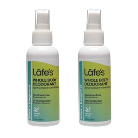 Lafe's Natural Deodorant | 4 Ounce Whole Body Non-Aerosol Deodorant Spray | Aluminum, Paraben, & Baking Soda Free | Citrus & Bergamot (Pack of 2)