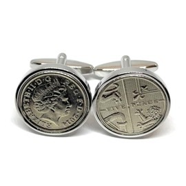 Premium HT 2014 11th Steel wedding Anniversary 12 year Steel birthday/Anniversary 2014 Coin cufflinks
