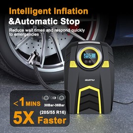 Tyre Inflator Air Compressor,12V DC Digital Car Tyre Pump,Preset Tyre Pressure & Auto Shutoff, Electric Air Pump 150 PSI For Car Tyres,Bikes and Motorbike