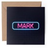 1 x Greeting Card - Neon Sign Design Mark Name