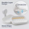LEVERLOC Soap Dish Holder for Shower Suction Cup Wall Mounted