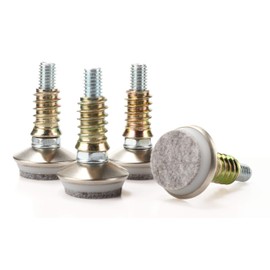 Hot Favorable Furniture Levelers - Adjustable Leveling Legs for Tables Chairs Cabinets - 1.35" Diameter Base with 4 Felt Pads, 3/8"-16 Thread- Sliver(4 Pack)