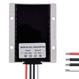 Valefod DC to DC High Efficiency Voltage Converter 36V / 48V to 12V 30A 360W Buck Converter DIY Power Supply Step-Down Transformer