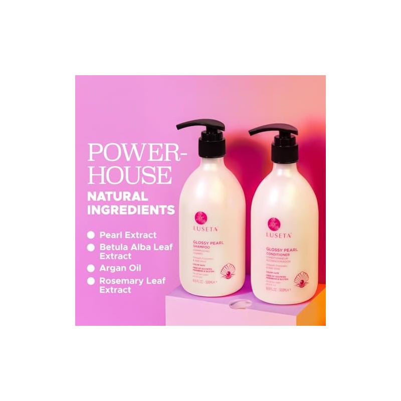 Luseta Glossy Pearl - Juego de champú y acondicionador suave