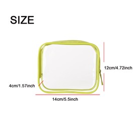 1 PCS Clear PVC Makeup Bag with Zipper, Portable Travel Zippered Pouch, Yellow Travel Toiletries Bag for Vacation Bathroom Organizing, 14x4x12cm