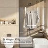 Frameless Glass Door Shower Towel Rack, Double Bar, 8 Hooks,