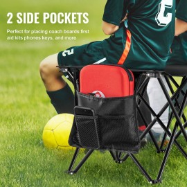 Portable Folding 6-Seat Soccer Bench with Side Pockets Lightweight 600D Oxford Fabric Court Equipment with Carrying BagSeat Attributes: Without Backrest, Number of Seats: 6 Seats