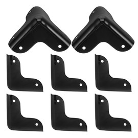 Corner Bumper Guards for Furniture ： 8pcs Black Metal Corner Protectors Decorative Covers Decorative Round Edge Guards for DIY ，Durable Iron Covers for Luggage and Backpacks