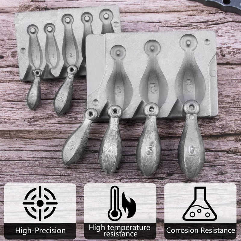 Dr.Fish Bank Sinker Mold with 5 Cavities for 1/2/3oz, 3