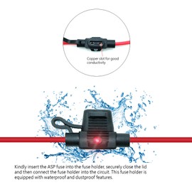 Waterproof in-line ASP LED Fuse Holder,12 AWG for Automotive, Marine（2 Pack）