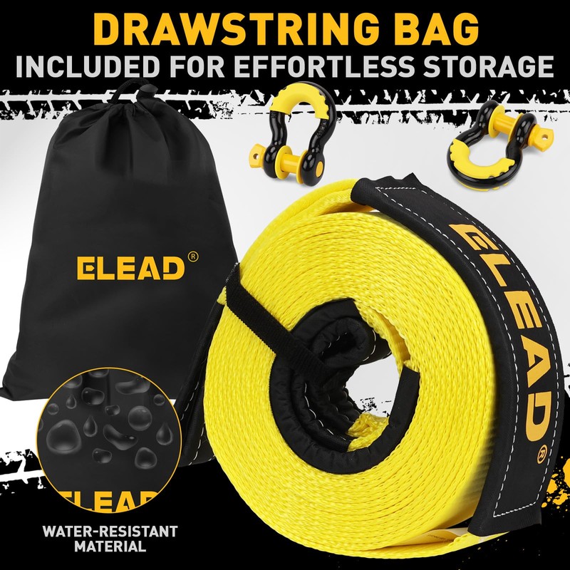 3" x 30Ft Recovery Tow Strap Heavy Duty with Hooks
