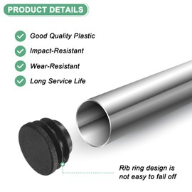 M METERXITY 10-Pack Round Plastic Hole Plugs, 1" (25mm) Plastic Tubing End Caps for Patio/Chairs/Fences, Metal Tubing Leg Cap, Furniture Pipe Insert Sliders Glides