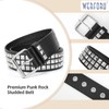 WERFORU Black Studded Punk Rock Rivet Belt for Women &