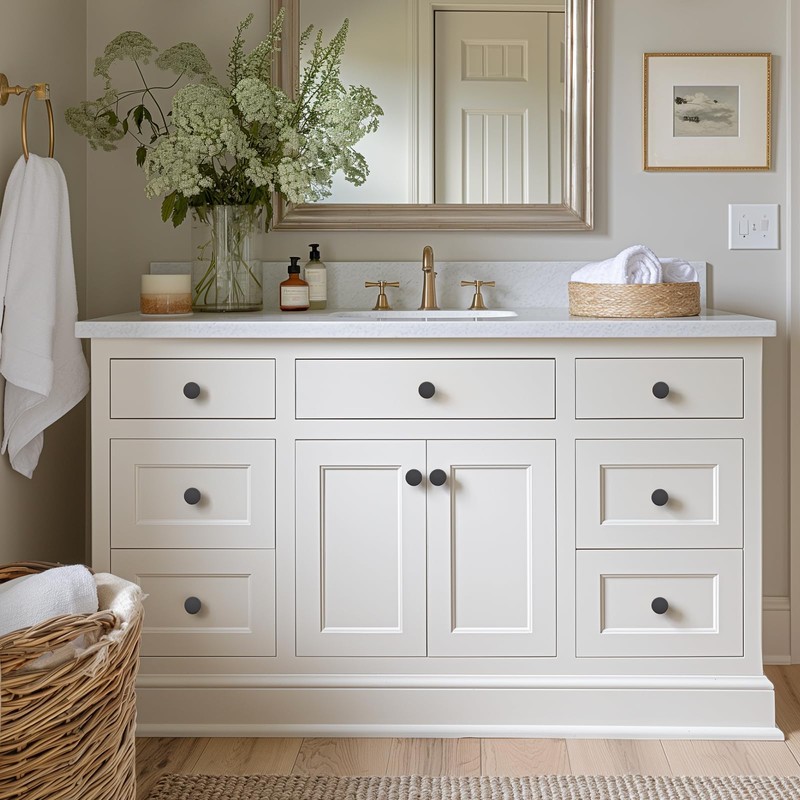 Ravinte 25 Pack Matte Black Round Cabinet Knobs Solid Dresser