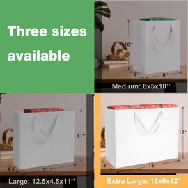 MOXARYSU White Gift Bags With Handles: 16x6x12 Inch 24pcs Extra Large White Paper Gags Bulk For Party Shopping Birthday Wedding