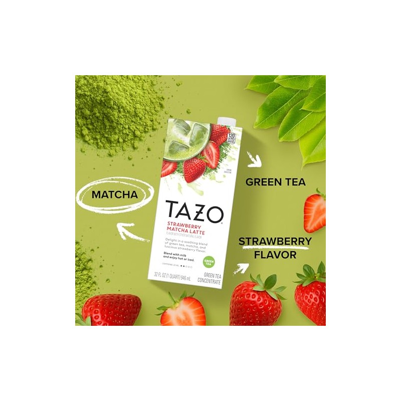 TAZO Strawberry Matcha Latte Concentrate - Delicious & Versatile