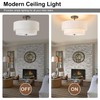 Bargeni 16" Semi Flush Mount Ceiling Light, 3-Light Drum Ceiling
