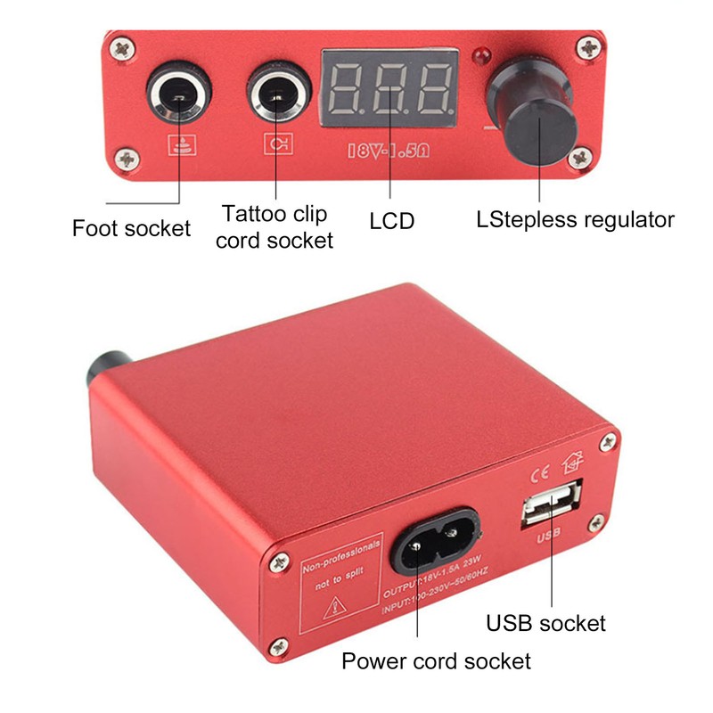 Rotary Pen Tattoo Machine Kit Tattoo Power Supply Foot Pedal