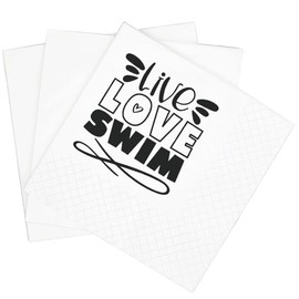 SharkBliss Funny Swimming Quotes Cocktail Napkins, 100 Pack Live Love Swim Saying Disposable Beverage Paper Cocktail Napkins For Party Table Decor 2-Ply, 5x5" (Live Love Swim)