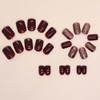 Short Press on Nails Square Fake Nails Red False Nail