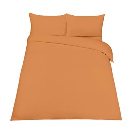 EGYPTO Polycotton Peach King Duvet Cover Set - Soft, Breathable Anti-Allergic Bedding Set - with Comfortable Pillow Cases for Bed (King, Peach)