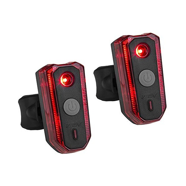 BV USB Rechargeable LED Bicycle Tail Rear Light, IP44 Waterproof LED Bicycle Lamp (Tail Light Pair)