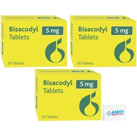 Constipation Relief 5mg Gastro-Resistant Tablets for Adults – 60 Count (3 Packs of 20) – Overnight Relief, Stool Softener & Digestive Support