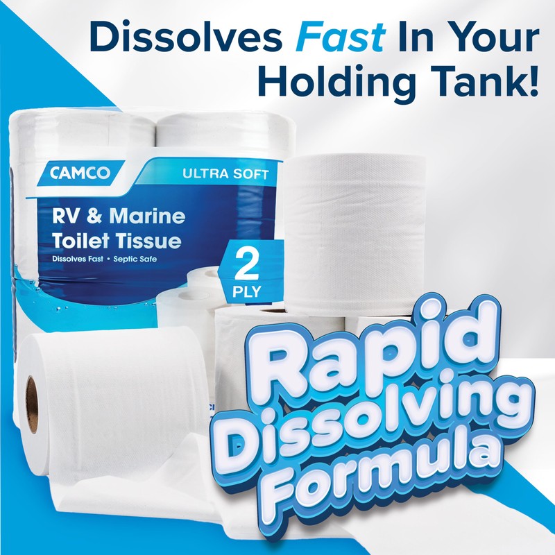 Camco Camper & RV Toilet Paper - 16-Rolls - 2-Ply