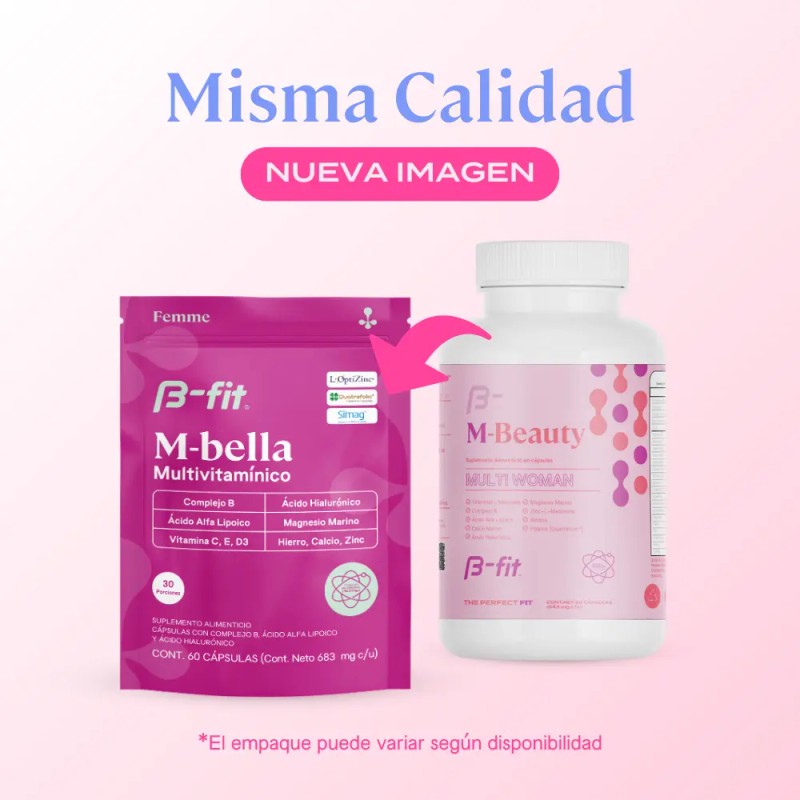 Fit Bella Vitaminas Mujer Cápsulas 683 Suplemento Alimenticio Minerales Multivitamínico