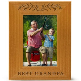 Best grandpa, Engraved Natural Wood Photo Frame Fits 4x6 Vertical Portrait for Grandpa, Grandparent's Day, Best Grandpa Ever, Grandfather Gifts, Grandpa & Me, Father's Day, Christmas