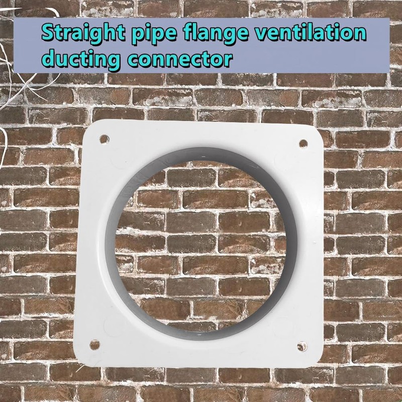 4 Inch Duct Connector Flange, JSIXASO ABS Straight Flange Connector