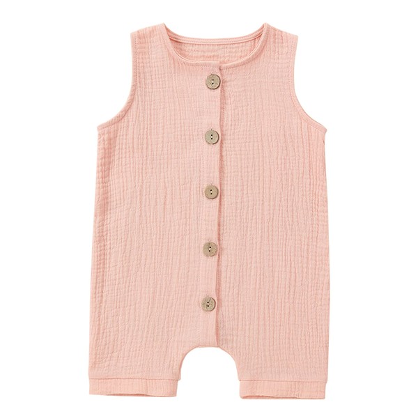 Baby Boys Girls Cotton Sleeveless Romper Jumpsuit Newborn Soft Solid