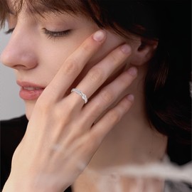 Inpasne Infinity Promise Rings for Her 925 Sterling Silver 18K White Gold PlatedWedding Engagement Eternity Ring Cubic Zirconia Jewelry Gifts for Women Size 7