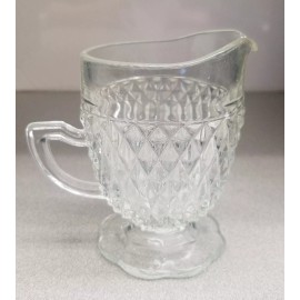 Indiana Glass Diamond Point Creamer New Vintage    4"H x 2.5"W  NEW
