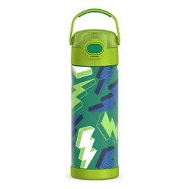 THERMOS FUNTAINER 16 Ounce Stainless Steel Bottle, Lightning Bolt Boy