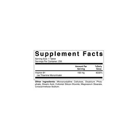 Vitamatic Vitamin B1 100mg – 250 Vegetarian Tablets | High Potency Thiamine Mononitrate Supplement | Supports Energy Production, Nervous System & Metabolism | Non-GMO, Gluten-Free, No Preservatives