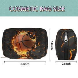 PATTERNFUL 3D Basketball Travel Toiletry Bag for Kids, Cute Small Makeup Pouch for Boys Girls, Waterproof Wash Bag Cosmetic Weekender Bag Toddler Traveling Toiletries