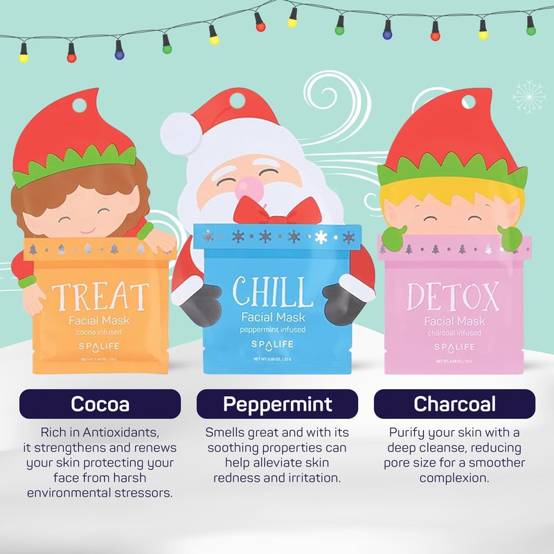 SpaLife Beauty Santa’s Squad Christmas Face Mask Bundle | Korean