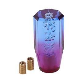 INFINAUTO Car Shift Knob, 10cm Universal for Automatic and Manual Vehicle Gear Shifter Knob with 2 Adapter Acrylic Blue Purple, 1 Set