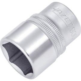 HAZET Hex Socket 900-22|12.5mm Square Drive, Flat Width 22mm, Knurled | Socket with Chrome Plated and Polished Surface for Manual Operation
